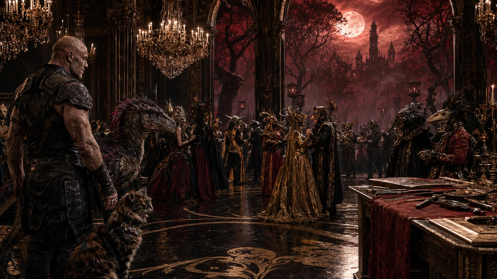 Original interpretive scene rendering for Book 5: The Butcher's Masquerade.