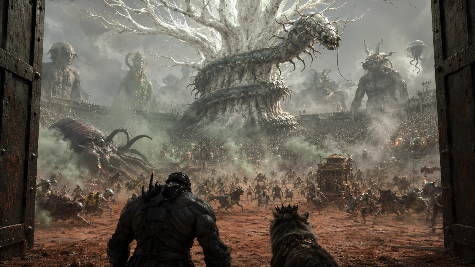Original interpretive scene rendering for Book 8 Horribles and Parade Threats.