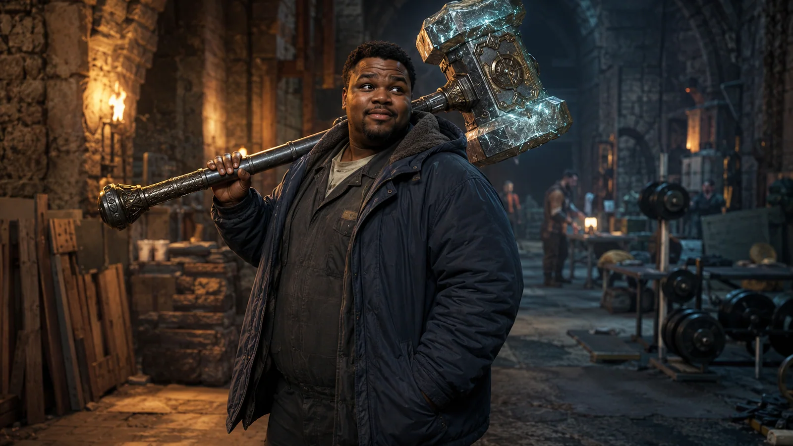 Original interpretive portrait of Brandon Andrews in a Dungeon Crawler World setting.