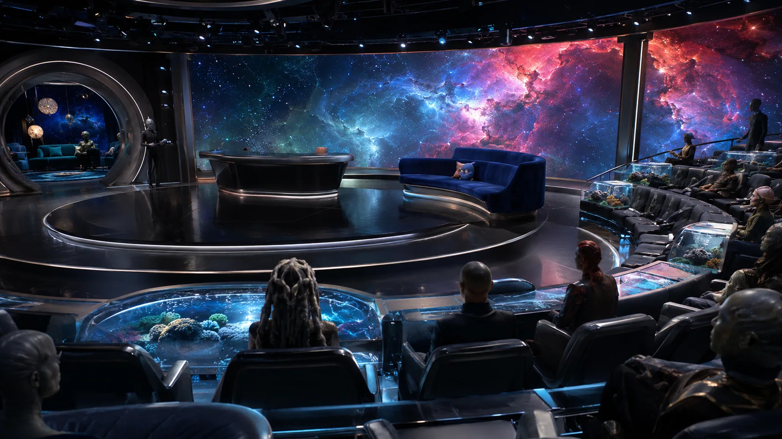 Original interpretive rendering of the Dungeon Crawler After Hours studio and production floor.