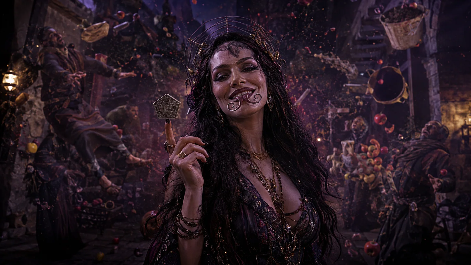Original interpretive portrait of Eris in a Dungeon Crawler World setting.