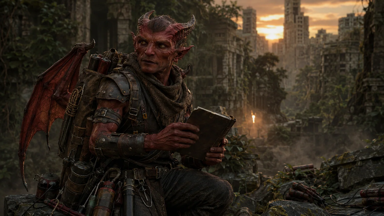 Original interpretive portrait of Forkith in a Dungeon Crawler World setting.