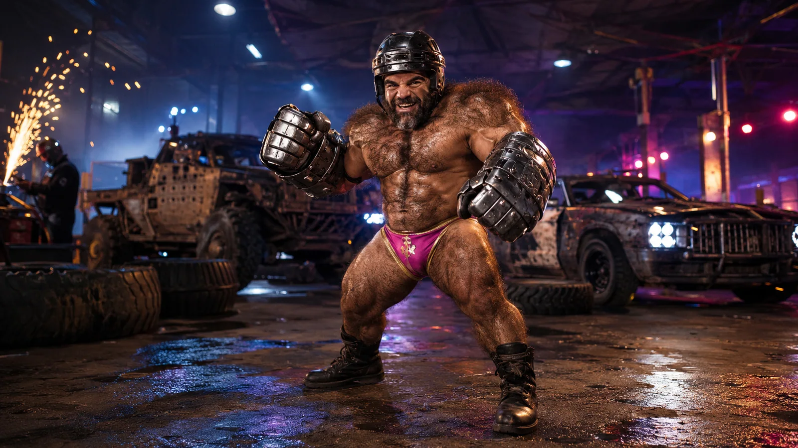 Original interpretive portrait of Gluteus Maxx in a Dungeon Crawler World setting.