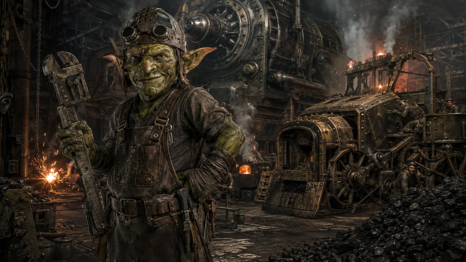 Original interpretive portrait of Goblin Engineer in a Dungeon Crawler World setting.