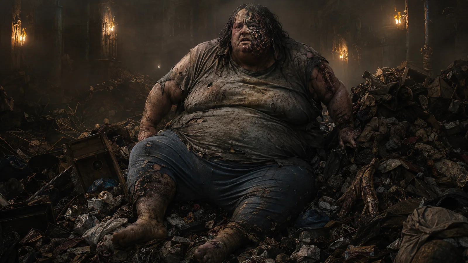 Original interpretive portrait of Hoarder in a Dungeon Crawler World setting.